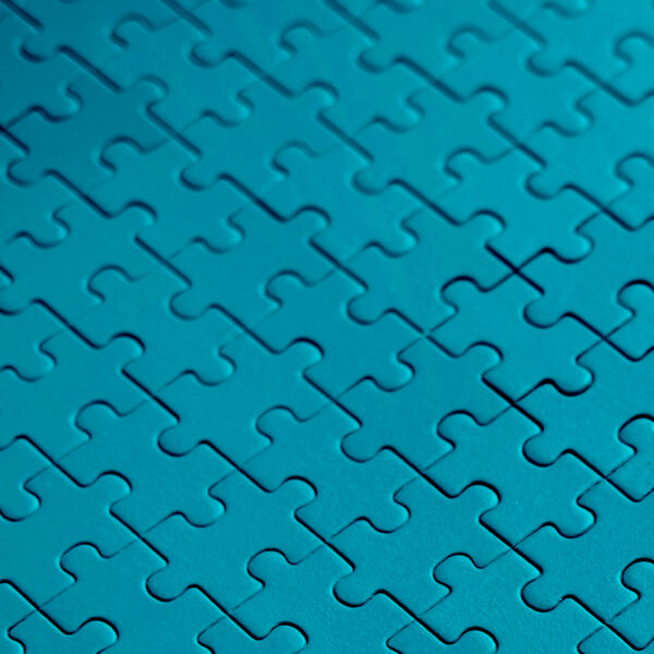 Blue jigsaw puzzle pieces