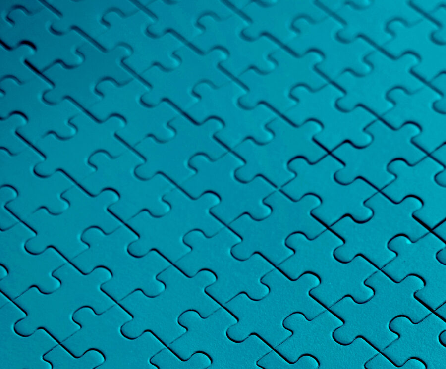 Blue jigsaw puzzle pieces