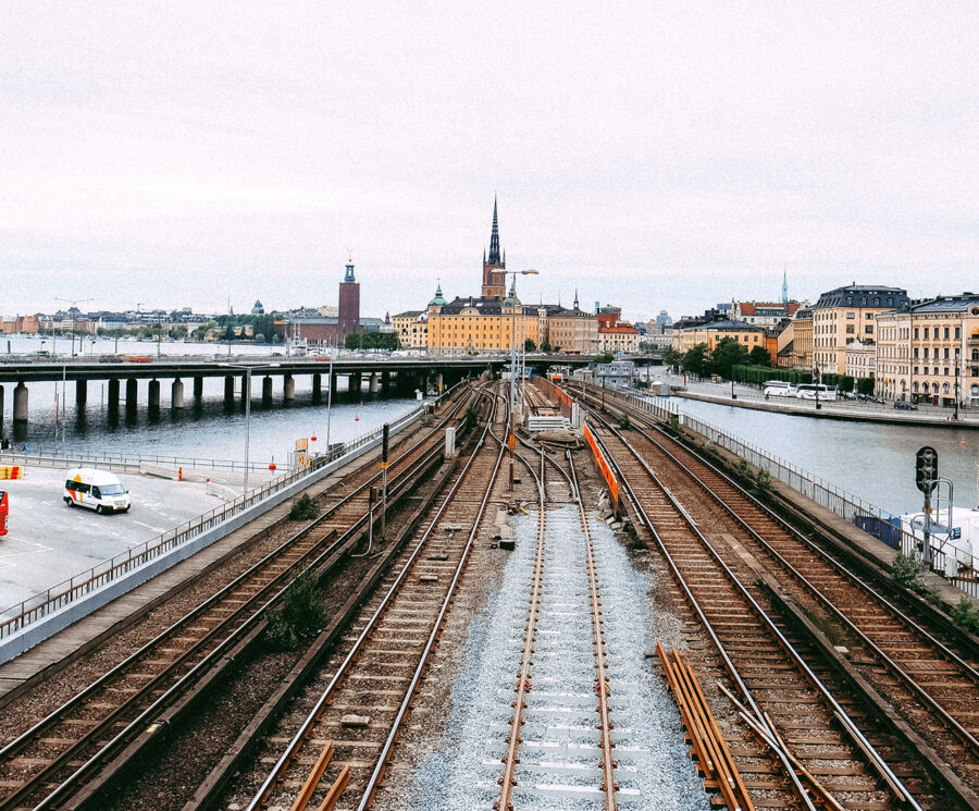 Railway bridge looking towards Stockholm, Sweden