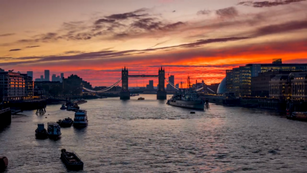 Tower Bridge, London, at sunset